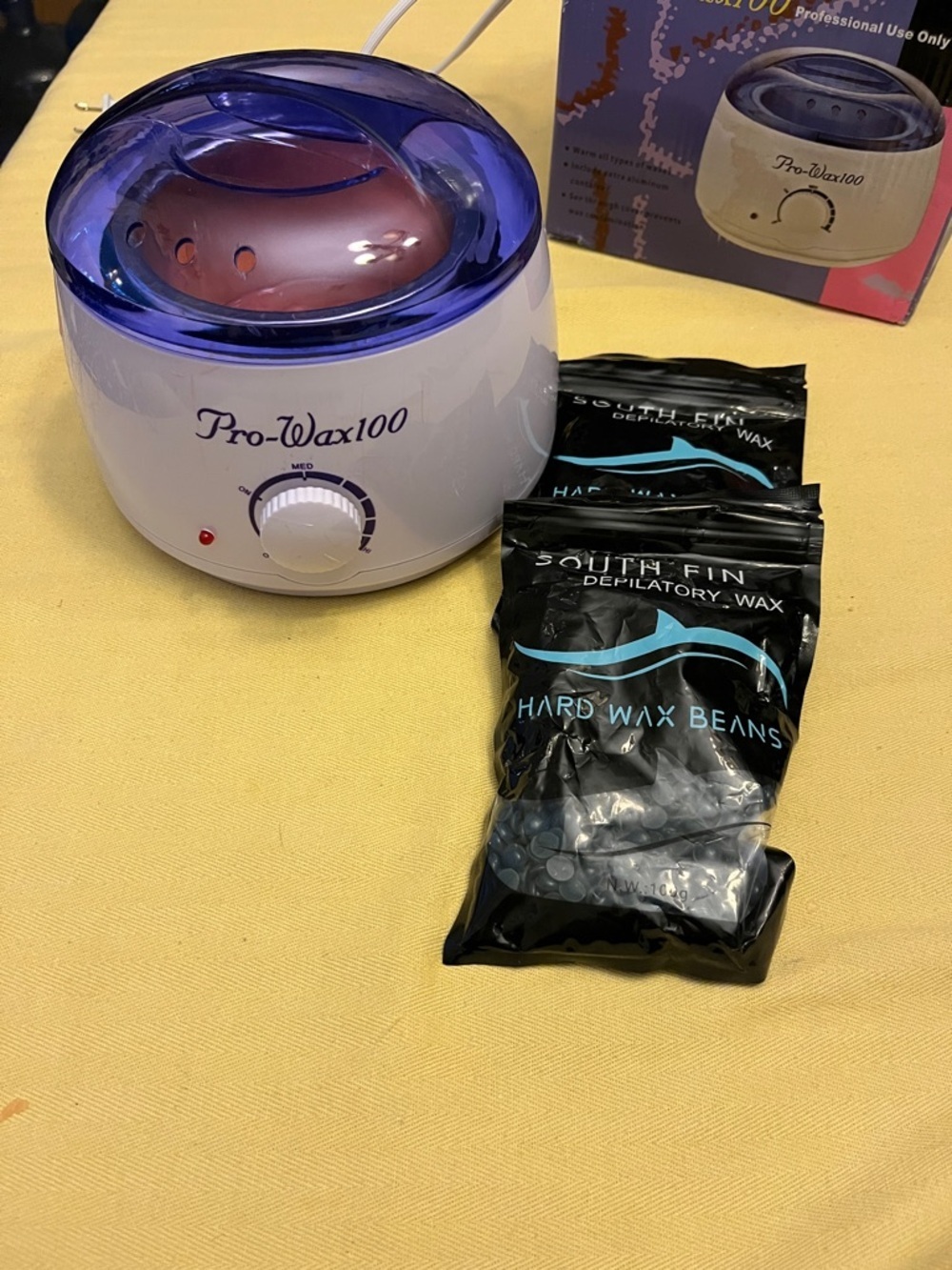 Electric Wax Warmer with Blue Lid - Professional Hair Removal